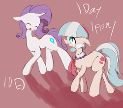 Size: 3342x2954 | Tagged: safe, artist:qicop, imported from derpibooru, coco pommel, rarity, alternate cutie mark, female, lesbian, marshmallow coco, pixiv, shipping