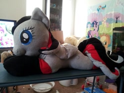 Size: 1280x960 | Tagged: safe, artist:littlewolfstudios, imported from derpibooru, oc, oc only, oc:bridle timeout, pegasus, pony, irl, life size, photo, plushie, solo