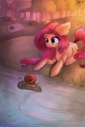 Size: 403x604 | Tagged: safe, artist:olivineal, imported from derpibooru, fluttershy, female, river, solo