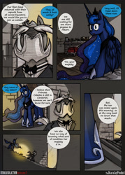 Size: 1930x2689 | Tagged: safe, artist:dracojayproduct, imported from derpibooru, princess luna, oc, oc:reginald, oc:reginald whitmane, comic:lunar isolation, comic