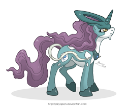 Size: 1845x1584 | Tagged: safe, artist:almairis, imported from derpibooru, suicune, genderless, pokémon, ponified, ponymon, simple background, solo, transparent background