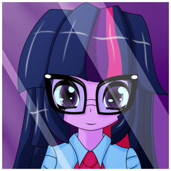 Size: 1000x1000 | Tagged: safe, artist:an-m, imported from derpibooru, twilight sparkle, equestria girls, female, glasses, solo