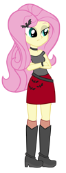 Size: 1600x4184 | Tagged: safe, artist:pinkiespartygirl, imported from derpibooru, fluttershy, bat, equestria girls, alternate universe, female, flutterbat, goth, heavy metal, simple background, solo, transparent background, vector