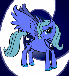Size: 1692x1875 | Tagged: safe, artist:cookye306, imported from derpibooru, princess luna, crescent moon, female, s1 luna, solo