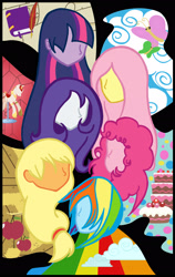 Size: 1914x3031 | Tagged: safe, artist:cookye306, imported from derpibooru, applejack, fluttershy, pinkie pie, rainbow dash, rarity, twilight sparkle, human, humanized, mane six