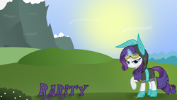 Size: 6000x3373 | Tagged: safe, artist:a-jewel-of-rarity, artist:godoffury, imported from derpibooru, rarity, pony, unicorn, absurd resolution, bunny ears, clothes, costume, dangerous mission outfit, female, goggles, hoodie, looking at you, mare, solo, wallpaper