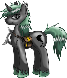 Size: 1280x1483 | Tagged: safe, artist:elmutanto, imported from derpibooru, oc, oc only, oc:eclipse shade, bat pony, bat pony unicorn, pony, unicorn, wingless bat pony, bag, cat eyes, chakram, male, slit eyes, slit pupils, solo, stallion, weapon