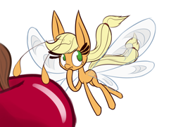 Size: 900x650 | Tagged: safe, artist:heir-of-rick, imported from derpibooru, applejack, breezie, daily apple pony, apple, applebreezie, breeziefied, female, impossibly large ears, solo, species swap, tumblr