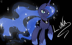 Size: 1440x900 | Tagged: safe, artist:bloody--mascarade, imported from derpibooru, princess luna, female, solo, wallpaper