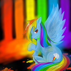 Size: 1024x1024 | Tagged: safe, artist:hane masshi, imported from derpibooru, rainbow dash, pegasus, pony, fanfic:rainbow factory, female, pixiv, solo