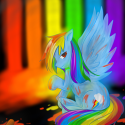 Size: 1024x1024 | Tagged: safe, artist:hane masshi, imported from derpibooru, rainbow dash, fanfic:rainbow factory, female, pixiv, solo