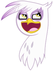 Size: 1002x1347 | Tagged: safe, artist:elcomber, imported from derpibooru, gilda, griffon, awesome face, female, meme, simple background, solo, transparent background, vector