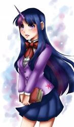 Size: 1197x2048 | Tagged: safe, artist:malice-artworks, imported from derpibooru, twilight sparkle, human, clothes, female, horned humanization, humanized, skirt, solo