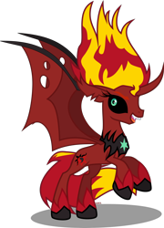 Size: 2788x3868 | Tagged: safe, artist:xebck, imported from derpibooru, sunset shimmer, bat pony, pony, equestria girls, equestria girls ponified, female, ponified, simple background, solo, sunset satan, transparent background, vector