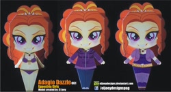 Size: 2325x1251 | Tagged: safe, artist:eljoeydesigns, imported from derpibooru, adagio dazzle, equestria girls, rainbow rocks, alternate clothes, alternate costumes, belly button, bikini, blushing, cleavage, clothes, dressup, female, papercraft, swimsuit, the dazzlings