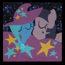 Size: 897x891 | Tagged: safe, artist:nazegoreng, imported from derpibooru, trixie, twilight sparkle, pony, unicorn, female, lesbian, mare, parody, shipping, traditional art, twixie, wicked