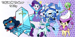 Size: 800x400 | Tagged: safe, artist:lightdegel, imported from derpibooru, rarity, delcatty, gardevoir, glaceon, misdreavus, regice, equestria girls, cryogonal, pokémon