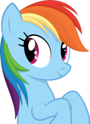 Size: 350x479 | Tagged: safe, imported from derpibooru, rainbow dash, female, simple background, smiling, solo, transparent background