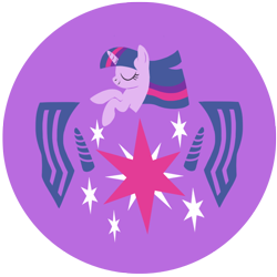 Size: 804x804 | Tagged: safe, artist:arylett-charnoa, imported from derpibooru, twilight sparkle, unicorn, button, cutie mark, eyes closed, female, horn, mare, simple background, solo, unicorn twilight