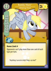 Size: 372x520 | Tagged: safe, imported from derpibooru, derpy hooves, pegasus, pony, card, ccg, enterplay, female, mare, mlp trading card game, solo, that one nameless background pony we all know and love