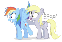 Size: 800x540 | Tagged: safe, artist:dm29, imported from derpibooru, derpy hooves, rainbow dash, pegasus, pony, boop, butt boop, butt touch, duo, female, hoof on butt, mare, shocked, simple background, transparent background