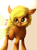 Size: 592x796 | Tagged: safe, artist:cofeik, imported from derpibooru, applejack, female, floppy ears, hatless, missing accessory, solo, younger
