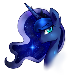 Size: 700x774 | Tagged: safe, artist:ame-baki, imported from derpibooru, princess luna, ear fluff, female, portrait, simple background, solo, transparent background