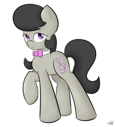 Size: 500x553 | Tagged: safe, artist:artsysparks, imported from derpibooru, octavia melody, earth pony, pony, female, mare, raised hoof, signature, simple background, smiling, solo, white background