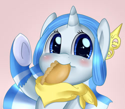 Size: 500x435 | Tagged: safe, artist:askprincessargenta, imported from derpibooru, oc, oc only, oc:princess argenta, pony, argentina, cute, empanada, female, filly, nation ponies, ocbetes, ponified, solo