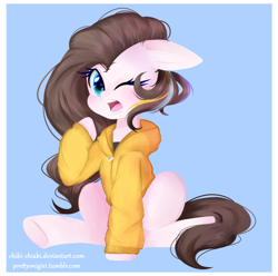 Size: 600x596 | Tagged: safe, artist:chokico, imported from derpibooru, oc, oc only, earth pony, pony, clothes, female, hoodie, mare, solo, yawn