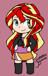 Size: 724x1143 | Tagged: safe, artist:gummigator, imported from derpibooru, sunset shimmer, equestria girls, rainbow rocks, chibi, cute, female, solo