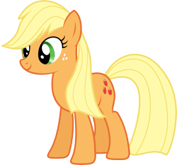 Size: 6396x5972 | Tagged: safe, artist:slb94, imported from derpibooru, applejack, earth pony, pony, absurd resolution, alternate hairstyle, female, loose hair, mare, simple background, solo, transparent background, vector