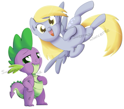 Size: 765x675 | Tagged: safe, artist:impydoo, imported from derpibooru, derpy hooves, spike, pegasus, pony, female, mare