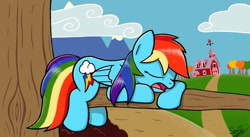 Size: 1900x1040 | Tagged: safe, artist:sheandog, imported from derpibooru, rainbow dash, female, sleeping, solo