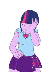 Size: 576x768 | Tagged: safe, imported from derpibooru, twilight sparkle, equestria girls, color, facepalm, trace