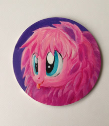 Size: 441x508 | Tagged: safe, artist:maytee, imported from derpibooru, oc, oc only, oc:fluffle puff, portrait, solo, tongue out, traditional art