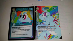 Size: 800x450 | Tagged: safe, artist:yukinzu, imported from derpibooru, rainbow dash, female, mlp trading card game, solo, traditional art