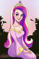 Size: 694x1045 | Tagged: safe, artist:yunyin, imported from derpibooru, princess cadance, human, female, humanized, solo