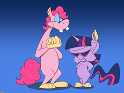 Size: 2400x1800 | Tagged: safe, artist:mofetafrombrooklyn, imported from derpibooru, pinkie pie, twilight sparkle, rat, crossover, pinky and the brain