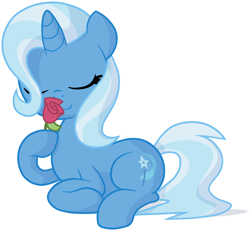 Size: 1280x1182 | Tagged: safe, artist:furrgroup, imported from derpibooru, trixie, pony, unicorn, female, flower, mare, rose, solo