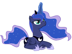 Size: 9000x6750 | Tagged: safe, artist:glessmlp, imported from derpibooru, princess luna, luna eclipsed, absurd resolution, female, prone, simple background, solo, transparent background, vector