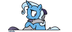 Size: 600x273 | Tagged: safe, artist:foudubulbe, imported from derpibooru, maud pie, trixie, pony, unicorn, comic:damp rocks, female, gif, hug, lesbian, mare, mauxie, non-animated gif, shipping