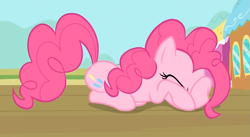 Size: 897x493 | Tagged: safe, imported from derpibooru, screencap, pinkie pie, female, hiding, solo