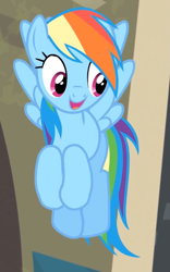 Size: 595x951 | Tagged: safe, imported from derpibooru, screencap, rainbow dash, rarity takes manehattan, female, flying, solo