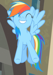 Size: 731x1031 | Tagged: safe, imported from derpibooru, screencap, rainbow dash, pegasus, pony, rarity takes manehattan, cute, daaaaaaaaaaaw, dashabetes, eyes closed, faic, female, flying, mare, smiling, solo