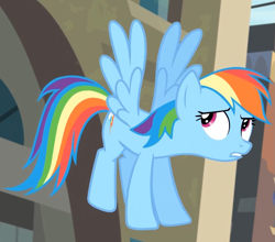 Size: 847x747 | Tagged: safe, imported from derpibooru, screencap, rainbow dash, rarity takes manehattan, female, flying, solo