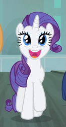 Size: 363x691 | Tagged: safe, imported from derpibooru, screencap, rarity, pony, unicorn, rarity takes manehattan, :d, cropped, cute, female, happy, mare, open mouth, raribetes, smiling, solo