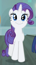 Size: 385x687 | Tagged: safe, imported from derpibooru, screencap, rarity, pony, unicorn, rarity takes manehattan, cute, female, grin, mare, raribetes, smiling, solo