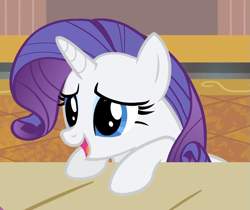 Size: 807x677 | Tagged: safe, imported from derpibooru, screencap, rarity, rarity takes manehattan, cute, desk, female, solo