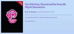 Size: 678x313 | Tagged: safe, imported from derpibooru, discord, discord and the ponyville players dramarama, my little pony chapter books, book, g.m. berrow, text